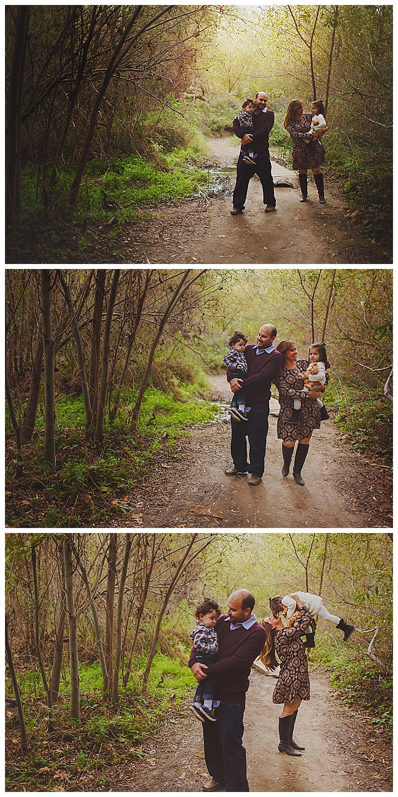 Lake Forest woodsy fun playful kids and family session. Orange Countys fine art family photographer Madeleine JL Photography